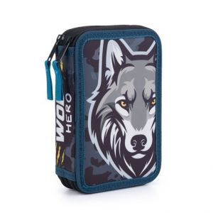 Penál 2 p. prázdný vlk