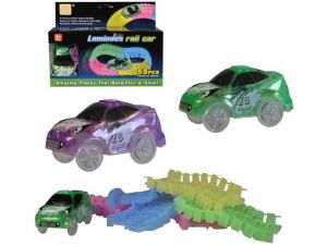 Autodráha svítící na baterie