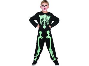 Šaty na karneval - Kostra svítící ve tmě, 110-120cm