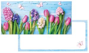 Dárková obálka na peníze nebo poukázky s motivem jarních květin
