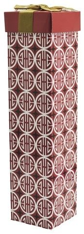 Dárková krabička skládací na láhev vánoční 34 x 8 x 8 cm