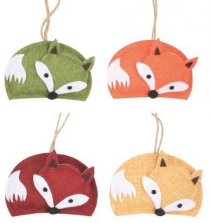 Liška textilní závěsná 9 cm