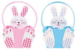 Košík filcový hranatý se zajícem 10x16x11 cm