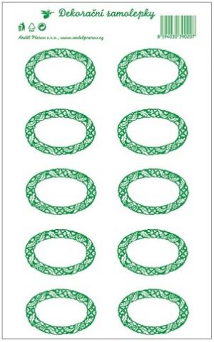 Samolepky na kořenky plný ovál 25x14cm - 2. ZELENÁ