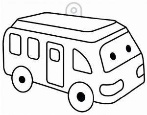 Závěsná sklíčka k vybarvení barvami na sklo cca 8 cm - 68. AUTOBUS