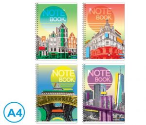 Blok spirála A4 CITY linka 60l mix