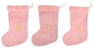 Punčocha plyšová mikulášská růžová 40 cm