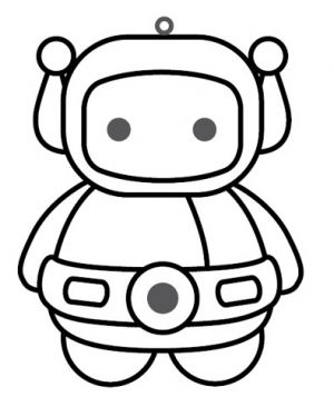 Závěsná sklíčka k vybarvení barvami na sklo cca 8 cm - 77. ROBOT 1