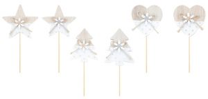 Ozdoba dřevěná 7 cm + špejle