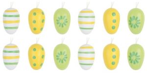 Vajíčko dřevěné na pověšení 3 cm 12 ks