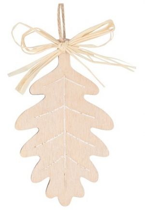 Dřevěný list na zavěšení přírodní dub 10 cm