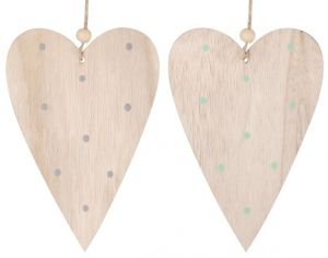Dřevěné srdíčko s na zavěšení 18 cm
