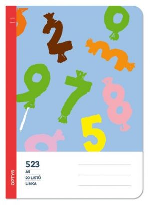 Školní sešit 523 bezdřevý, linka 12 mm, čísla