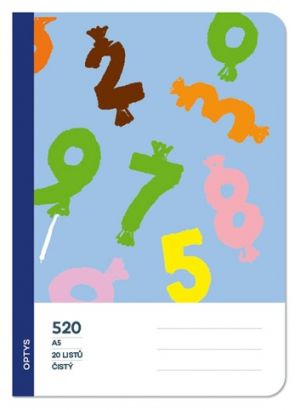 Školní sešit 520 bezdřevý čistý, čísla