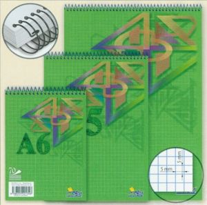 Blok s horní spirálou A4 70 listů čtvereček