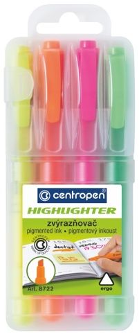 CENTROPEN Zvýraznovač sada 4 ks FAX 8722/4