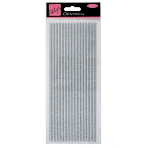 Samolepící proužky na scrapbooking glitter stříbrné