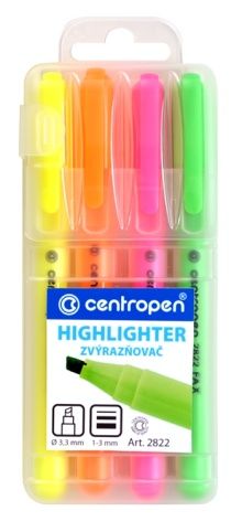 CENTROPEN Zvýrazňovač 2822/4 sada 1,3mm