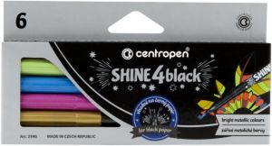 CENTROPEN Popisovač metal 2590/6 SHINE 4 BLACK na černé omalovánky