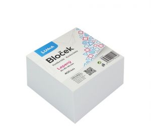 Bloček KOSTKA bílá 85x85x40mm, lepená, LUMA