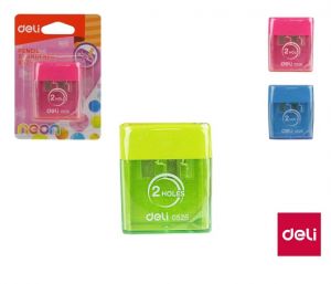 Ořezávátko se zásobníkem dvouděrové DELI E0526 mix