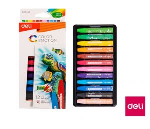 Voskovky olejové DELI 12 barev Color Emotion