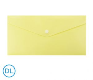 Obal spisový s klopou a drukem DL pastel LUMA, žlutý