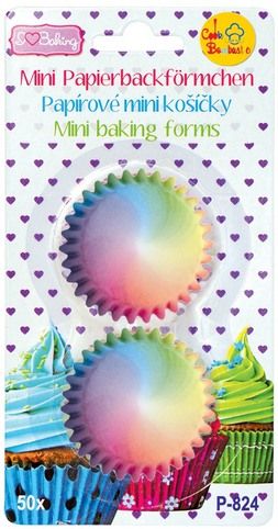 Papírové košíčky na pralinky 50 ks - duha