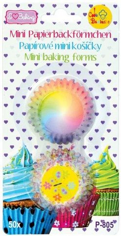 Papírové košíčky na pralinky 50 ks č. P-805 duha / motýlci
