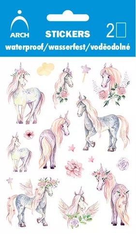 Dětské voděodolné samolepky - jednorožci