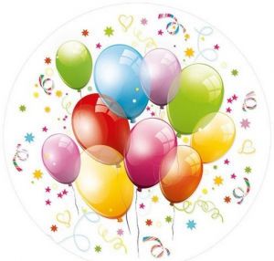 Párty talířky 22,7cm 8ks Daisy Narozeninové balónky