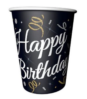 Kelímek papírový 250ml 6ks Happy birthday