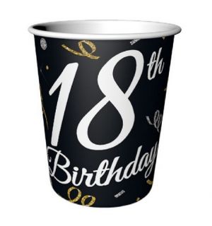 Kelímek papírový 250ml 6ks 18th birthday