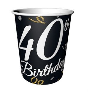 Kelímek papírový 250ml 6ks 40th birthday