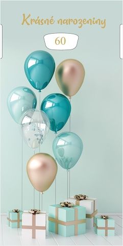 Blahopřání "RR" Celorok 419 otočné balonky modr.