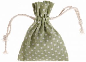 Bavlněný dárkový sáček se šňůrkou na stažení- BÍLÉ PUNTÍKY<br />