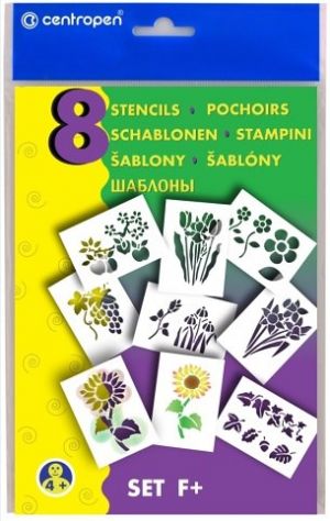 Šablony A5 8 ks Květiny CENTROPEN