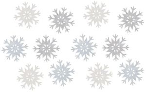 Vločka dřevěná 4 cm, 12 ks