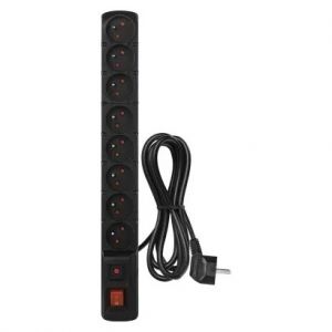 EMOS Přepěťová ochrana – 8 zásuvek, 1,5m, černá