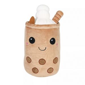 ALBI Plyšový polštář - Káva