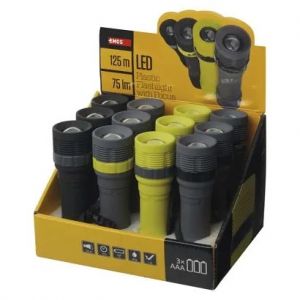 EMOS LED ruční svítilna P4703, 75 lm, 3× AAA, fokus, 12 ks, display box