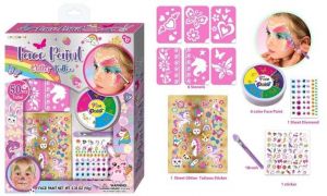 Tatoo studio s barvami na obličej