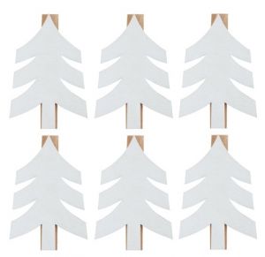 Stromky dřevěné na kolíčku 4 x 6 cm, 6 ks