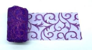 Organza 12cm/10ypurple glitrovaná brokát