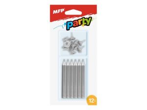 Dortové svíčky stříbrné 12ks+12ks