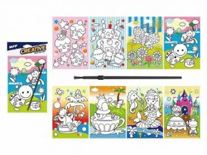 Malování vodou kartonový list+štětec