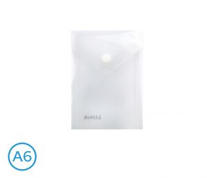 Obal spisový na výšku s klopou a drukem A6 LUMA, transparentní