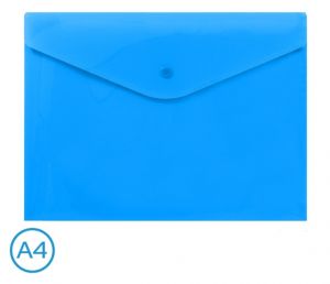Obal spisový s klopou a drukem A4 neon LUMA, modrý