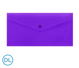 Obal spisový s klopou a drukem DL neon LUMA, fialový