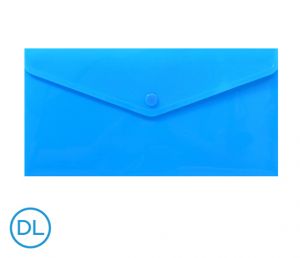Obal spisový s klopou a drukem DL neon LUMA, modrý
